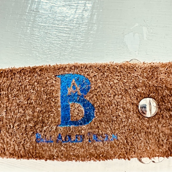 Bill Adler design skull brown leather beltmen's size 32 - Picture 6 of 9